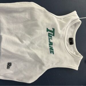 Tulane hype and vice White Tank Top with Green Print